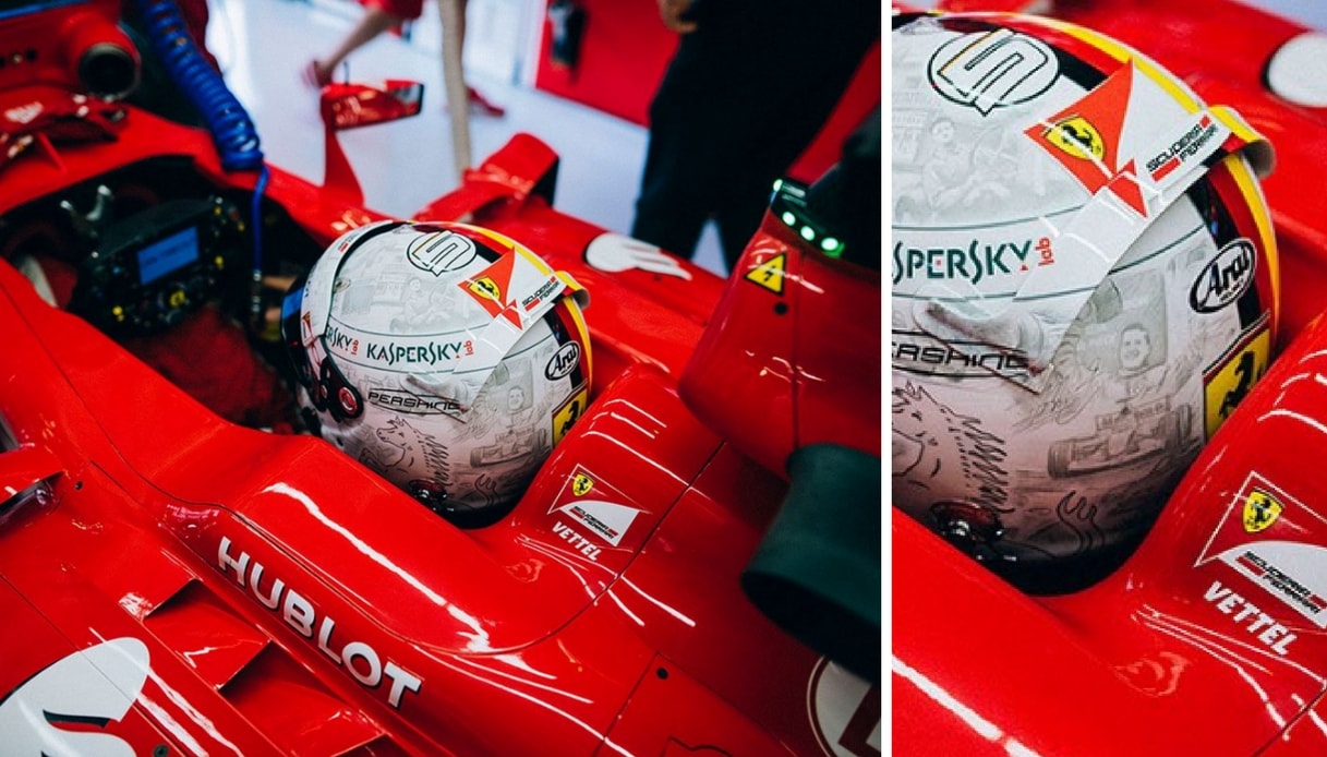 Vettel omaggia Schumacher in Cina con un casco dedicato al campione di F1